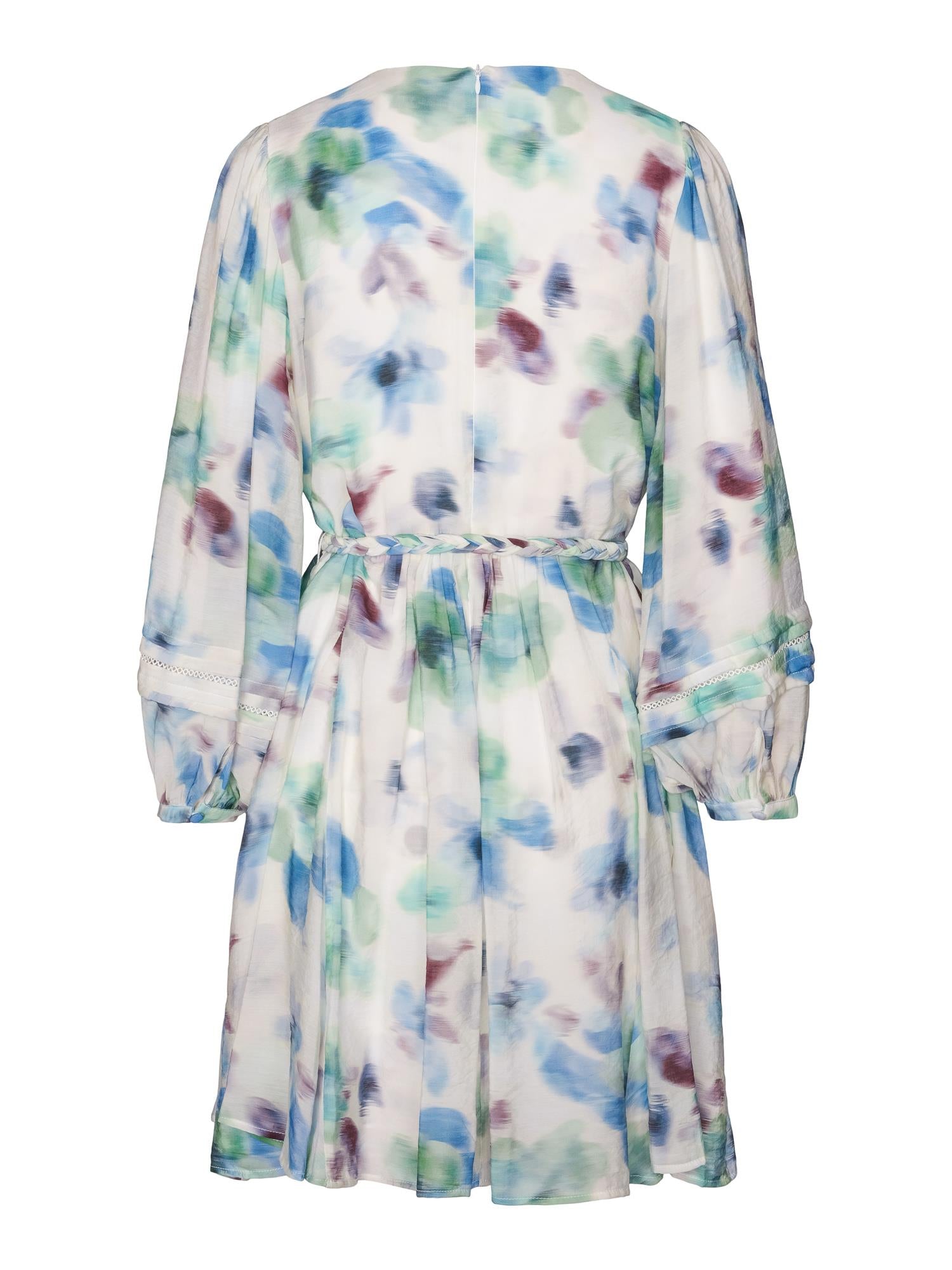 Flower print dress Blå