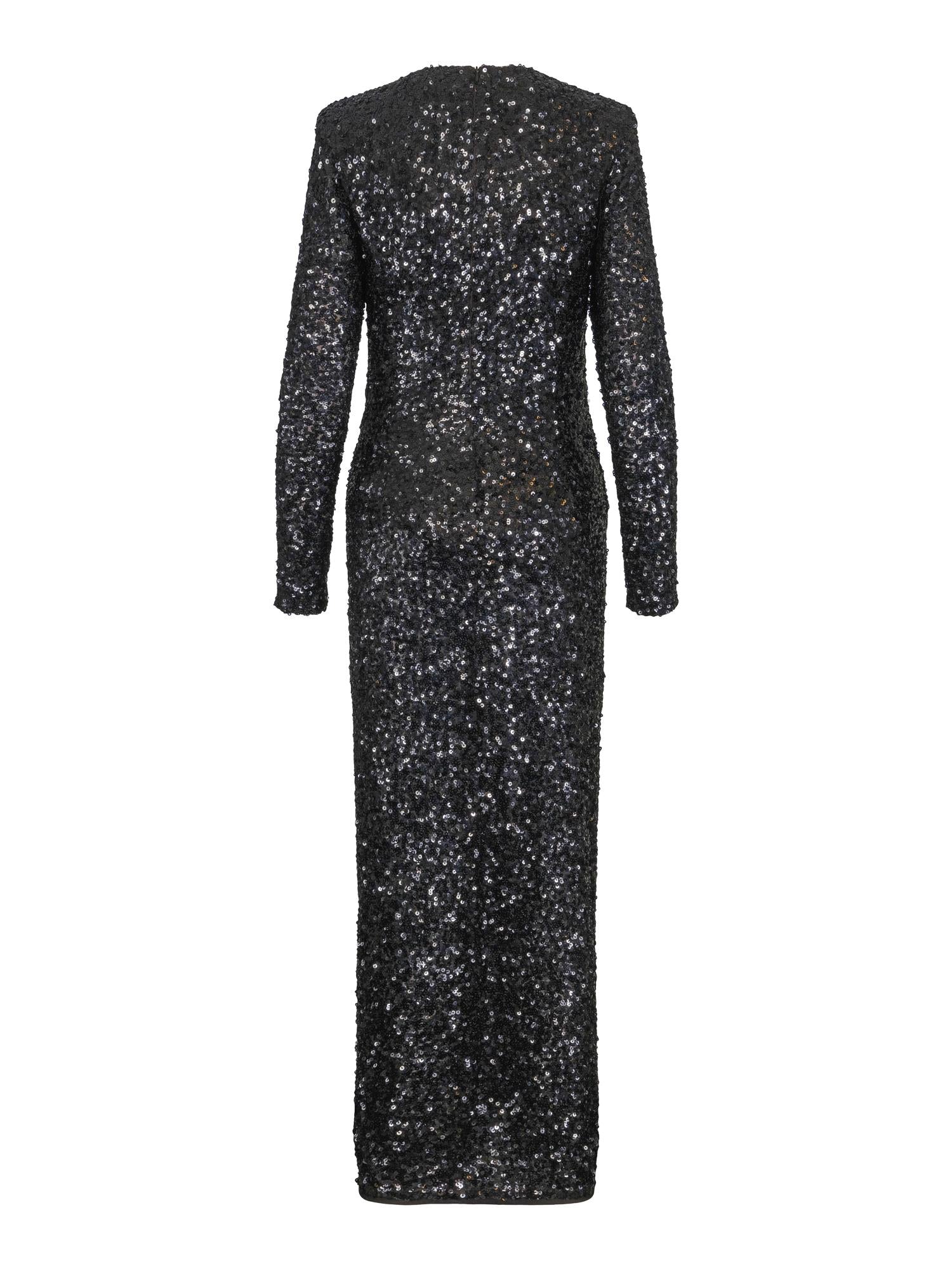 Long sequins dress Sort
