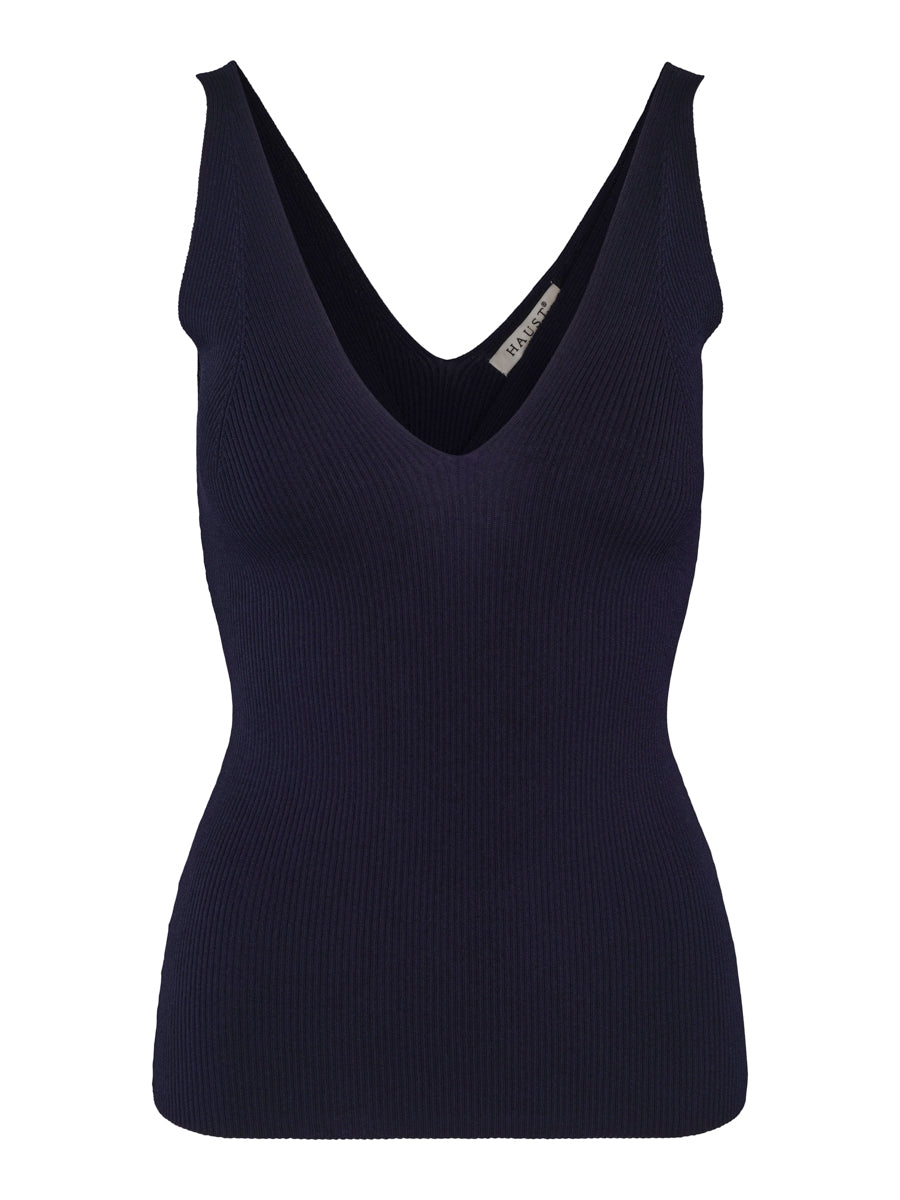 Rib knitted singlet Navy