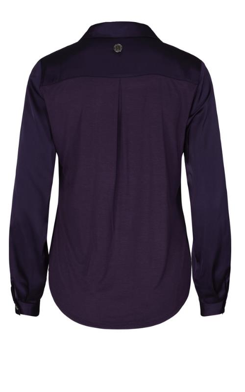 V-neck classic blouse Marineblå