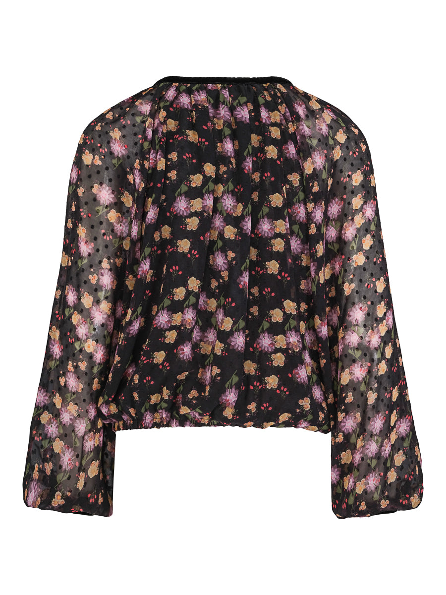 Velvet detailed blouse Multi