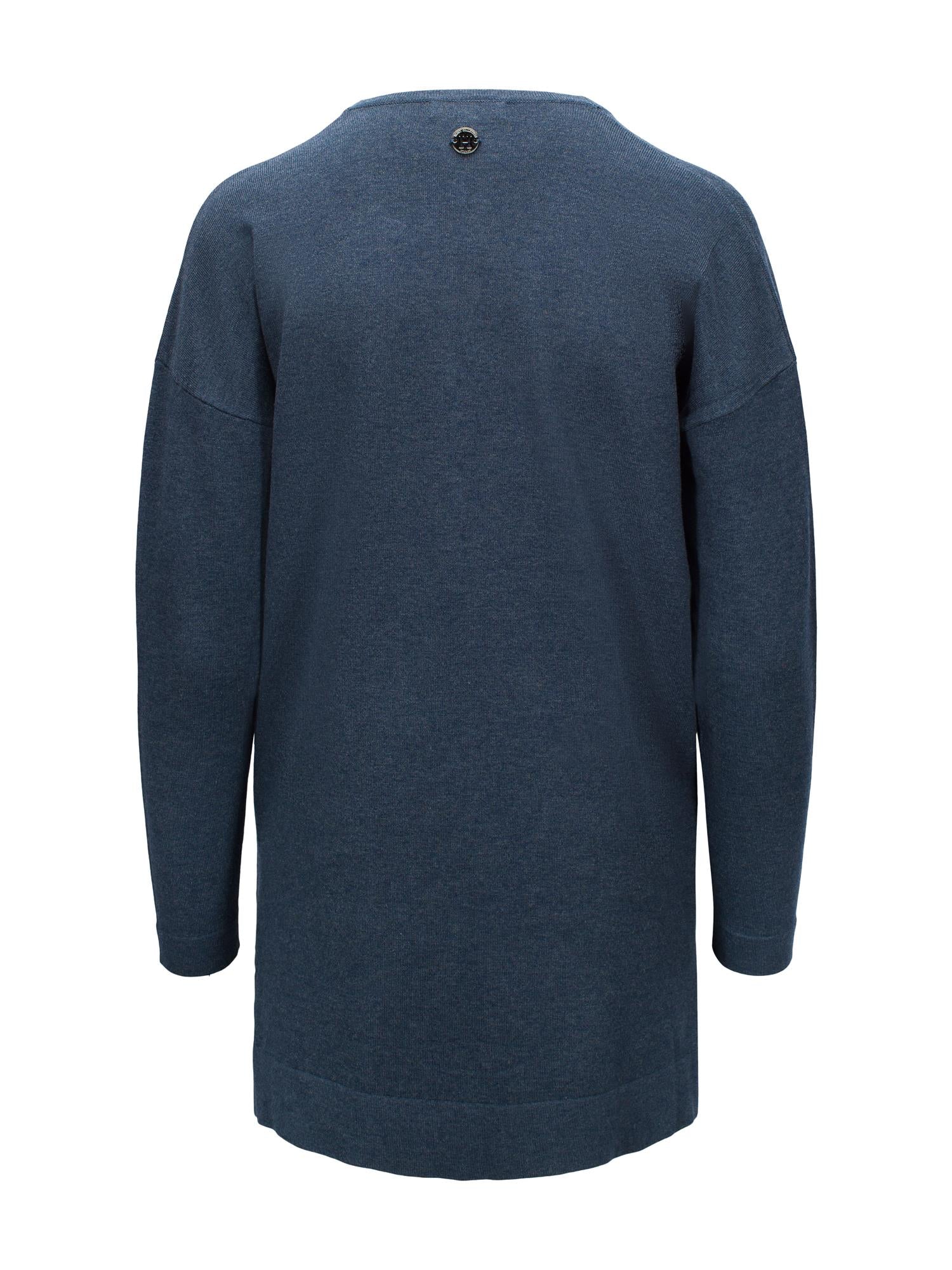Knitted Long Cardigan Blue Mel.