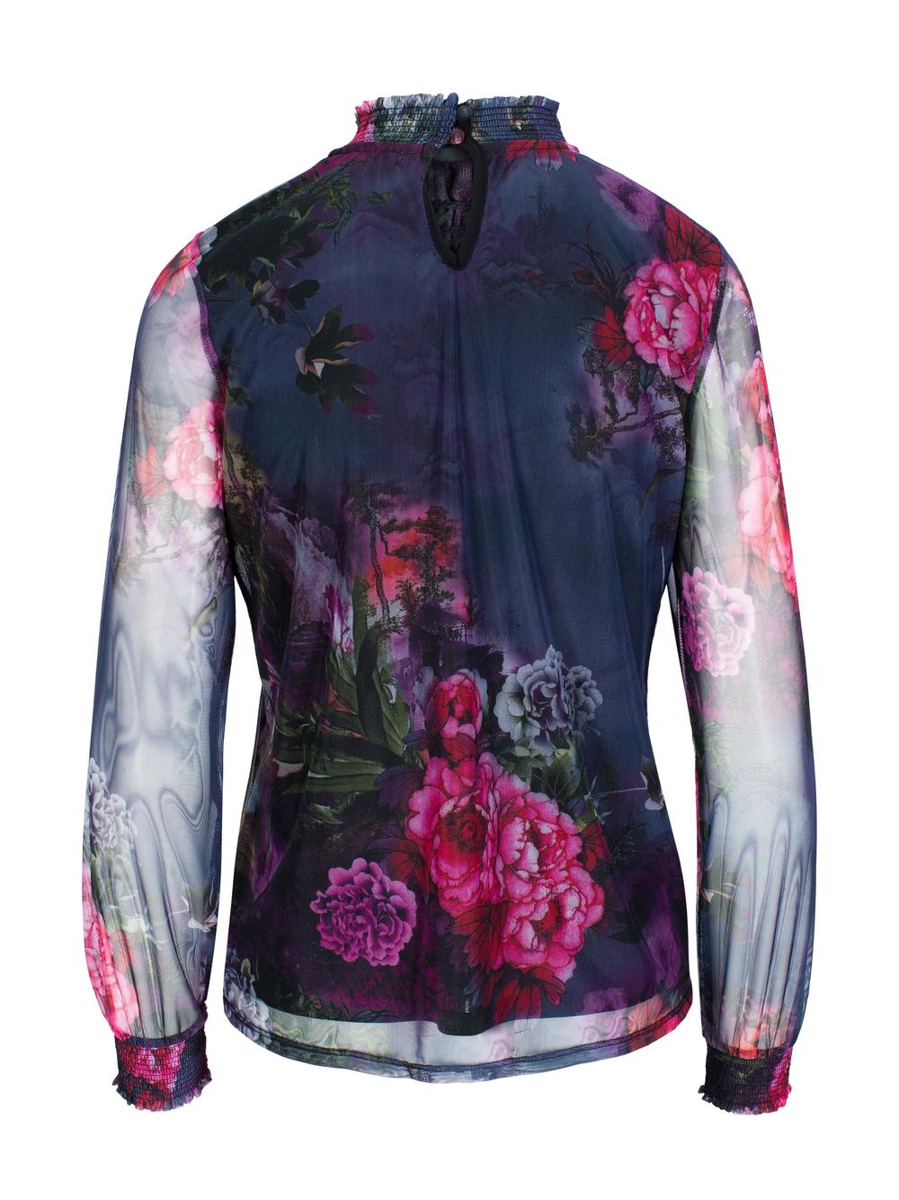 Mesh blouse Flower