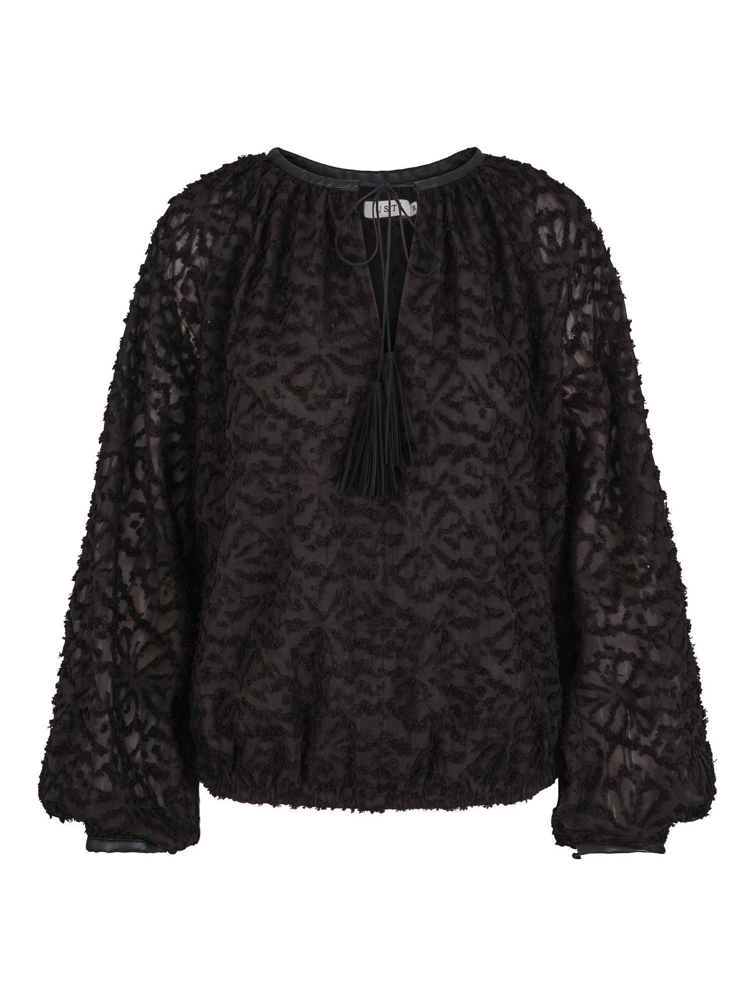 Hairy fashion blouse Sort