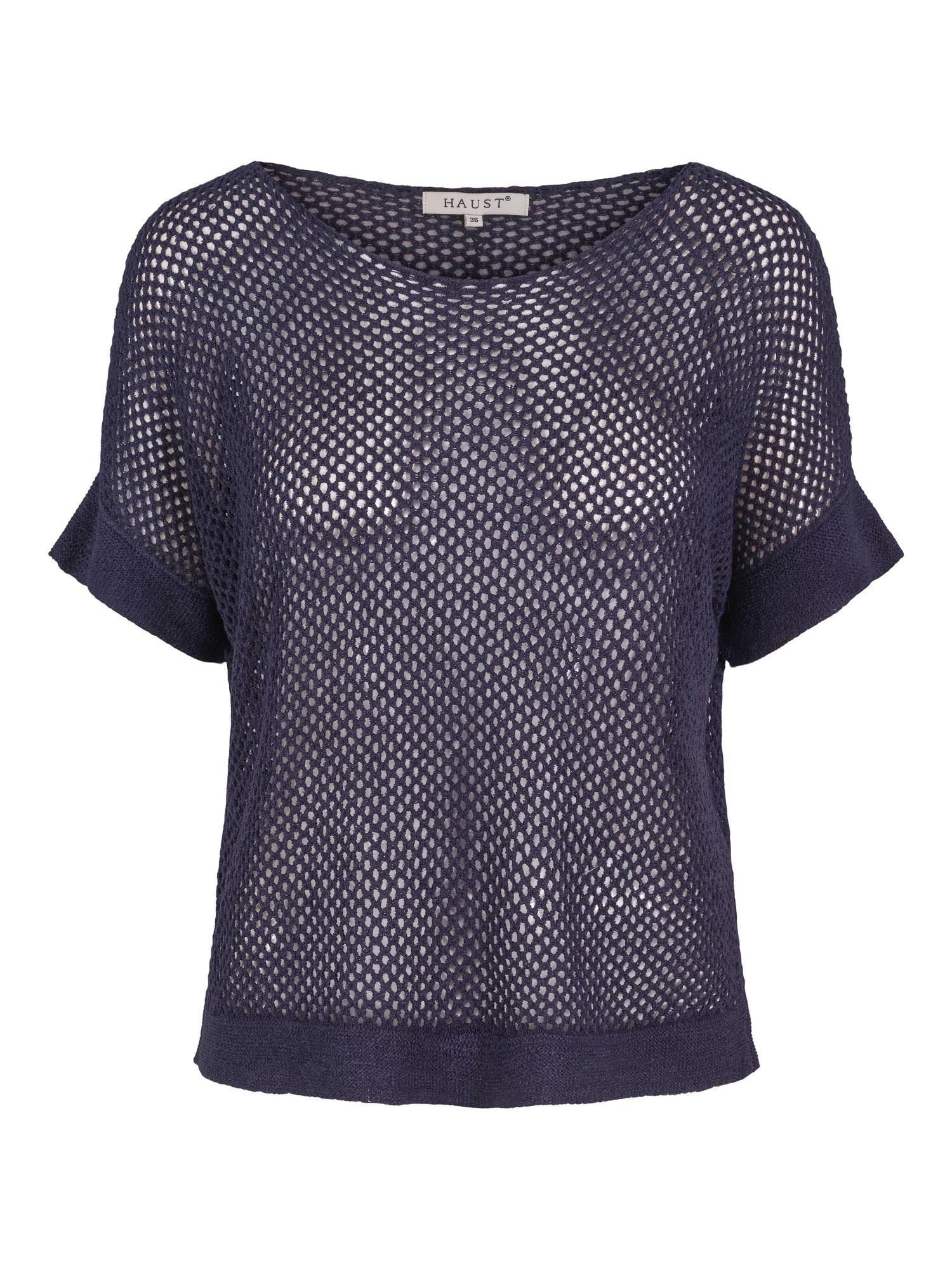 Open knit pullover Marineblå