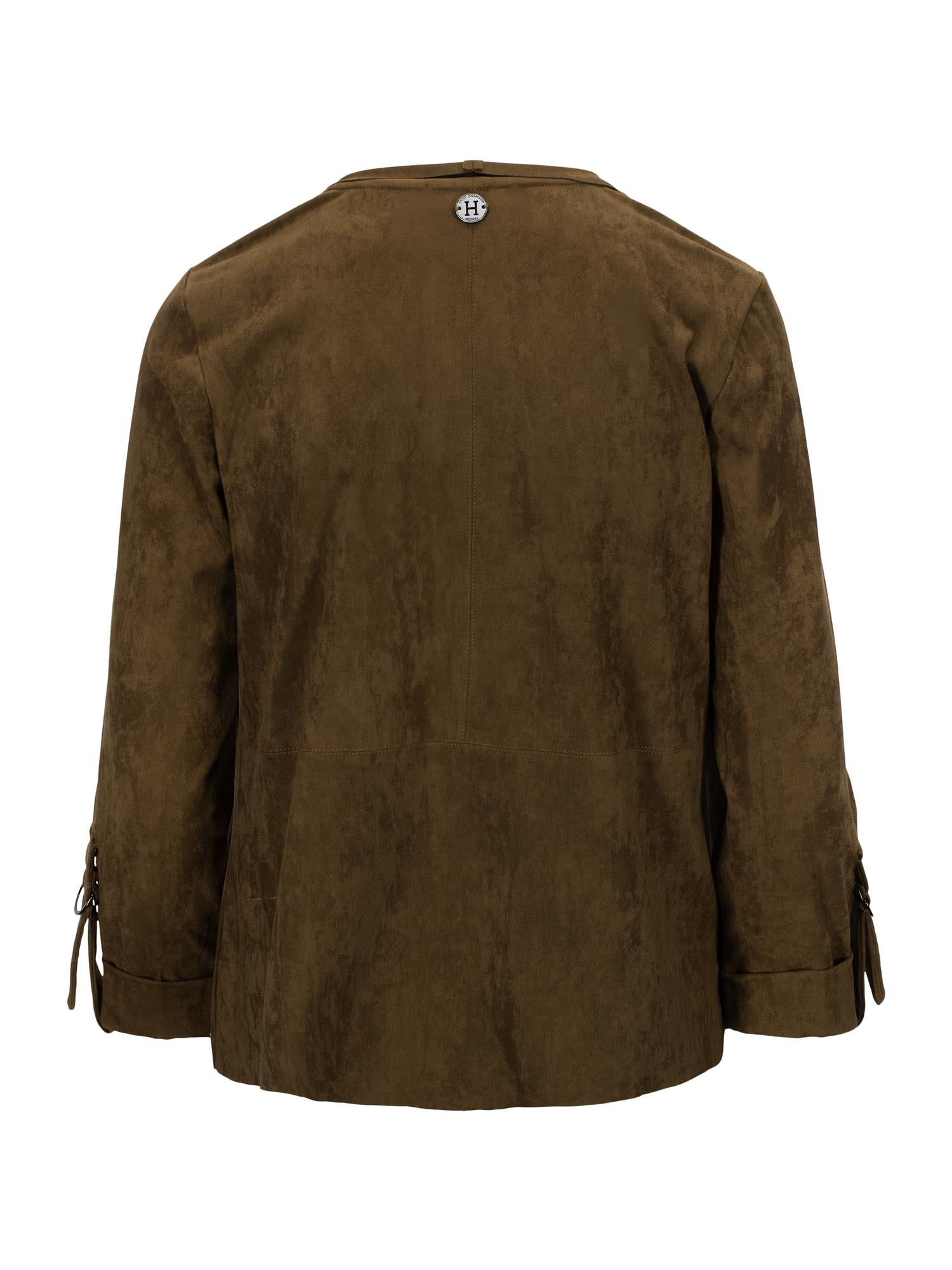 Suede PU blazer Cognac