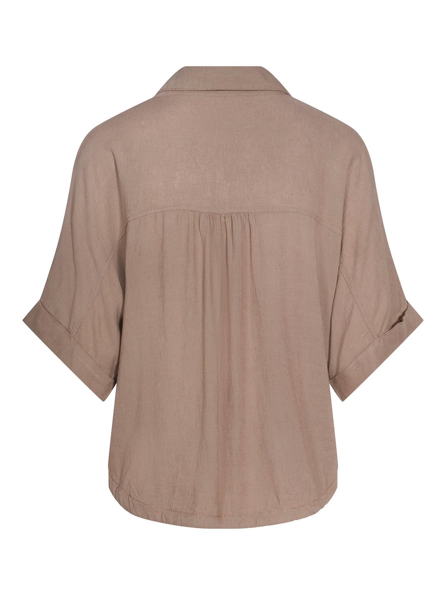 Ribbon shirt Mørk-sand
