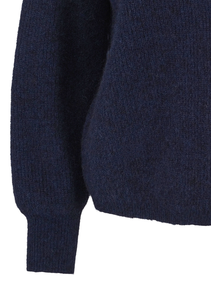 Mohair V-neck cardigan Navy