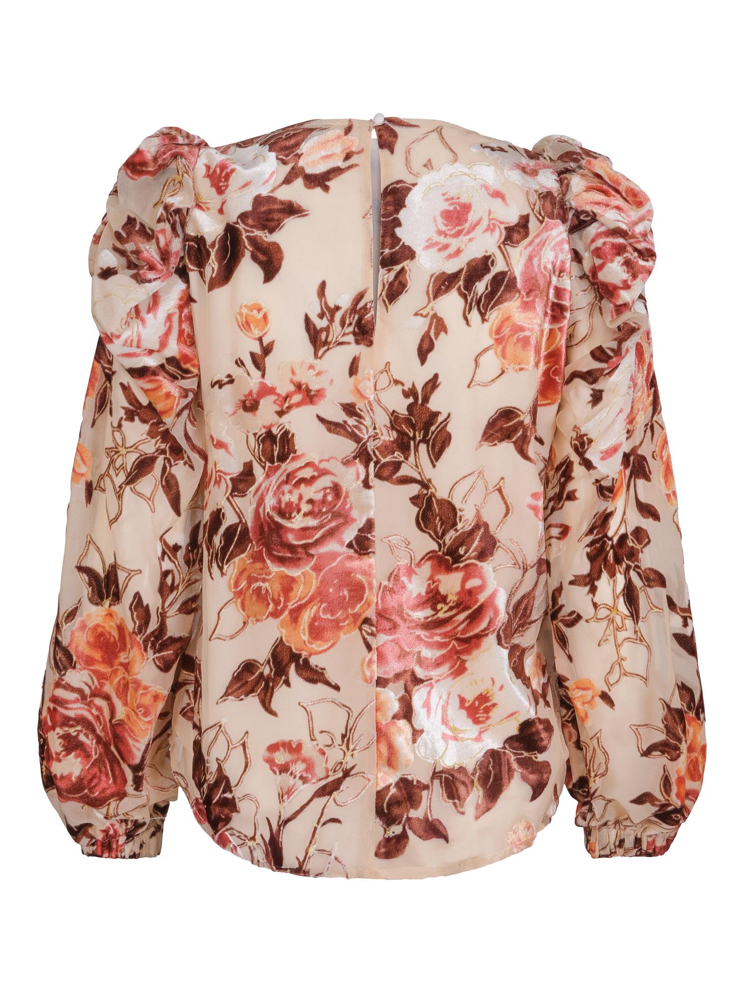 Burnout rose blouse lys-beige