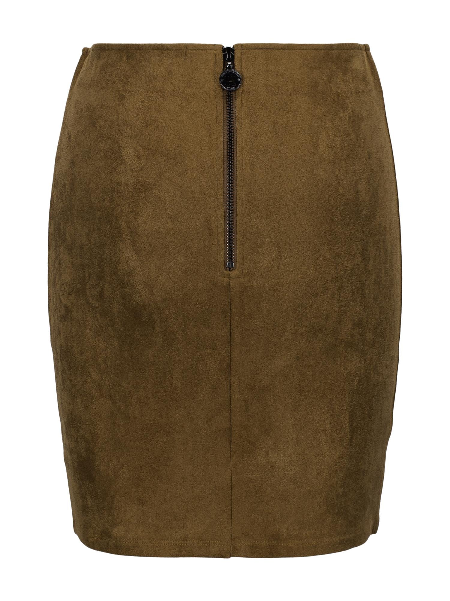 Suede PU skirt Cognac