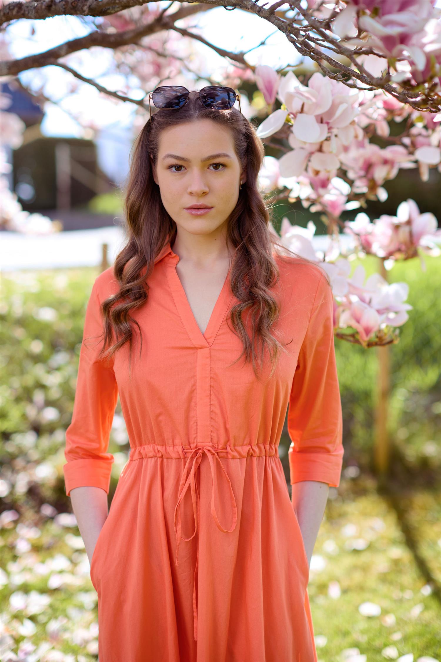 Light cotton dress Oransje