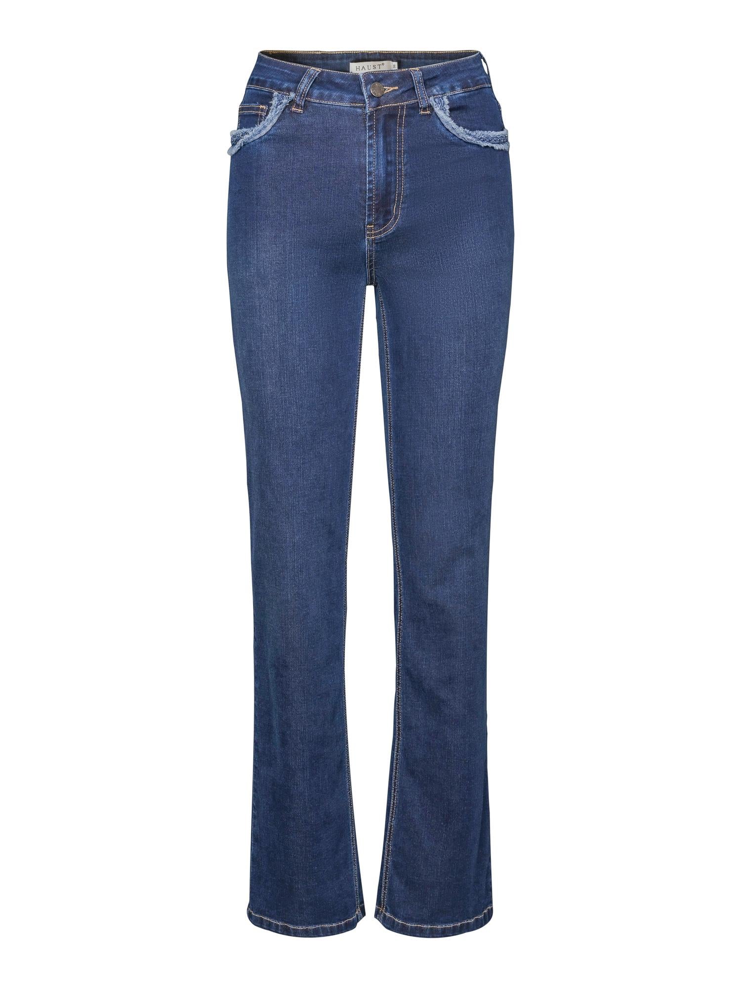 HARPER jeans w/ribbon - loose fit straight Jeans Blue
