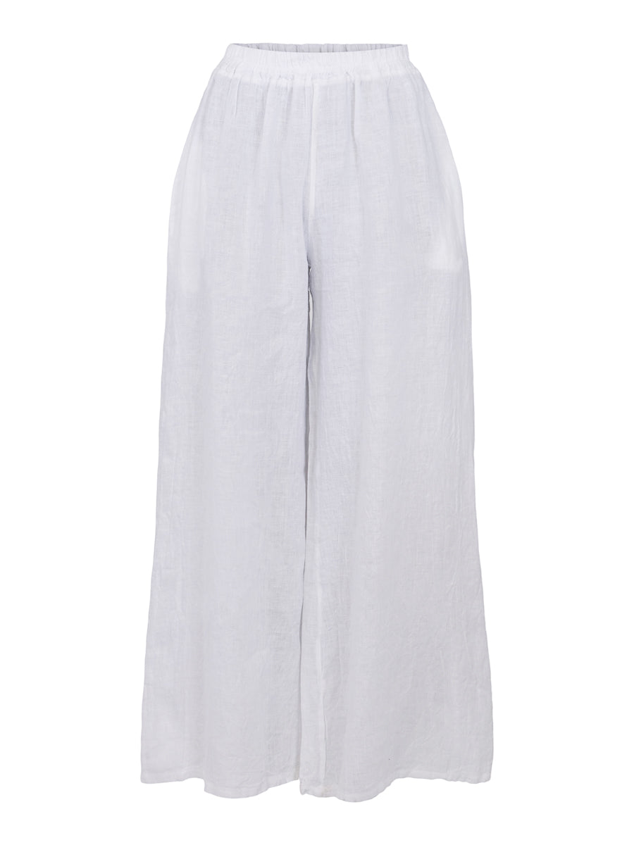 Wide linen trouser White
