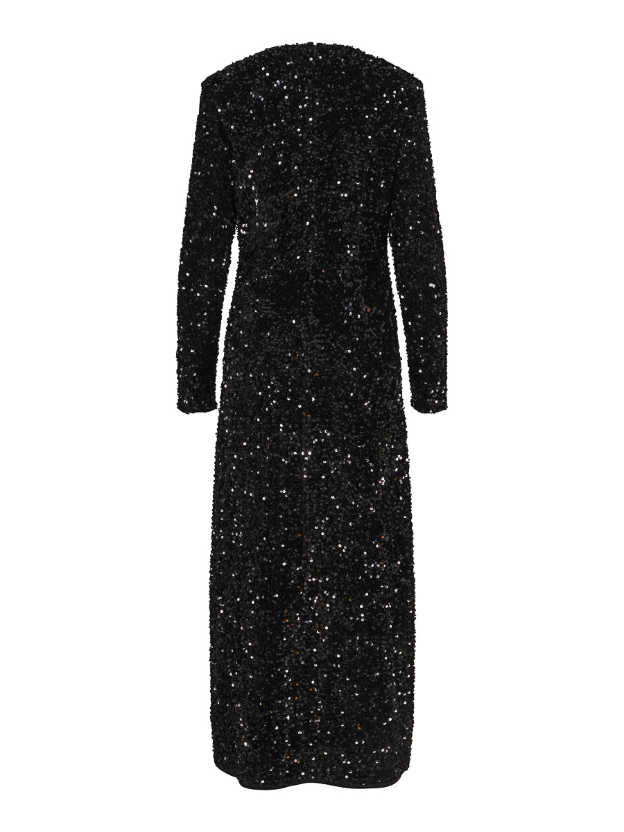 Long sequins dress Black