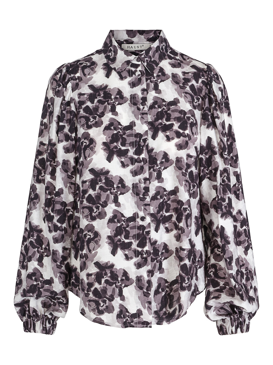 Feminine loose blouse White/Flower