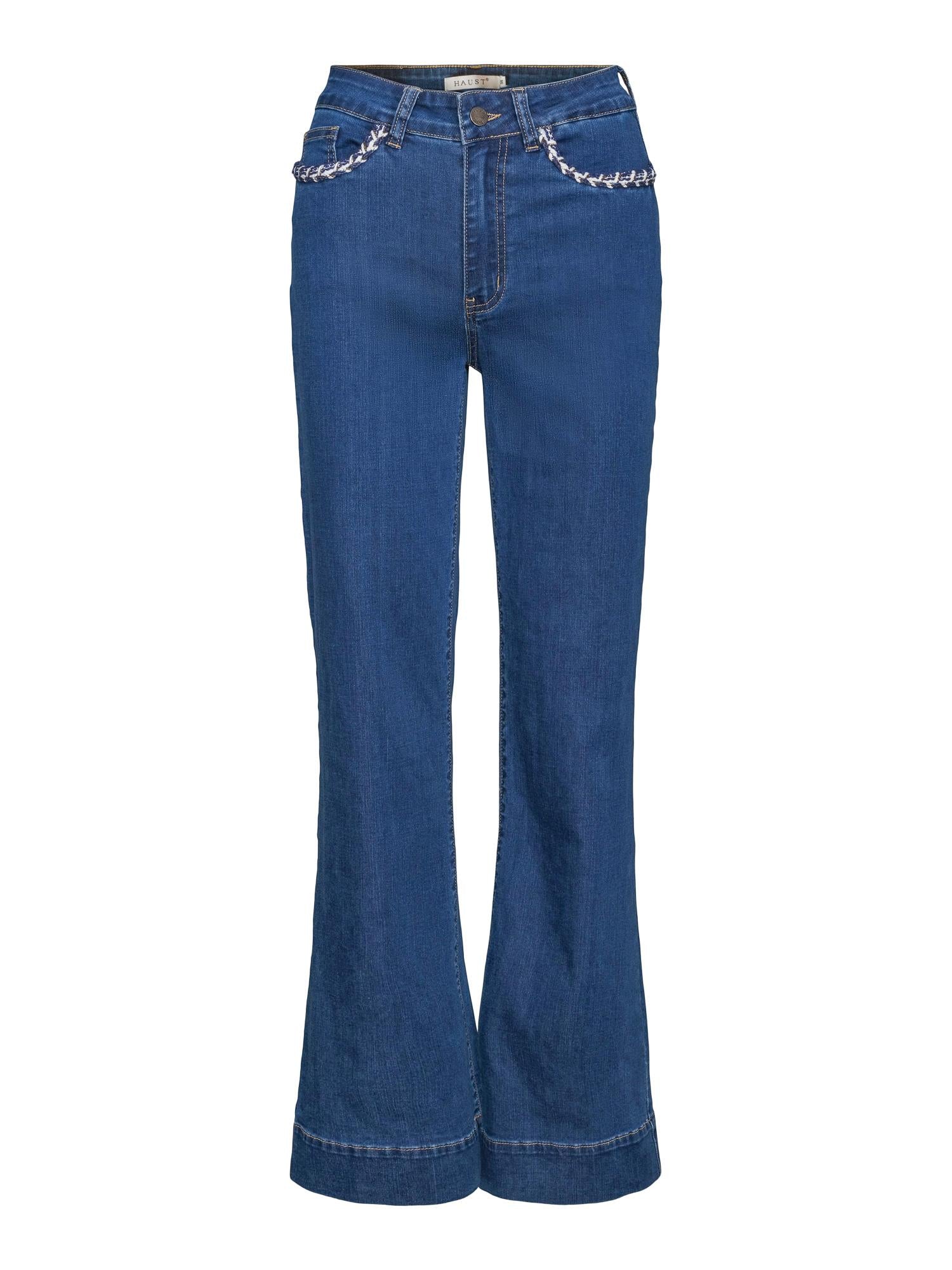 Casual denim jeans w/Ribbon Ink Jeans Blue