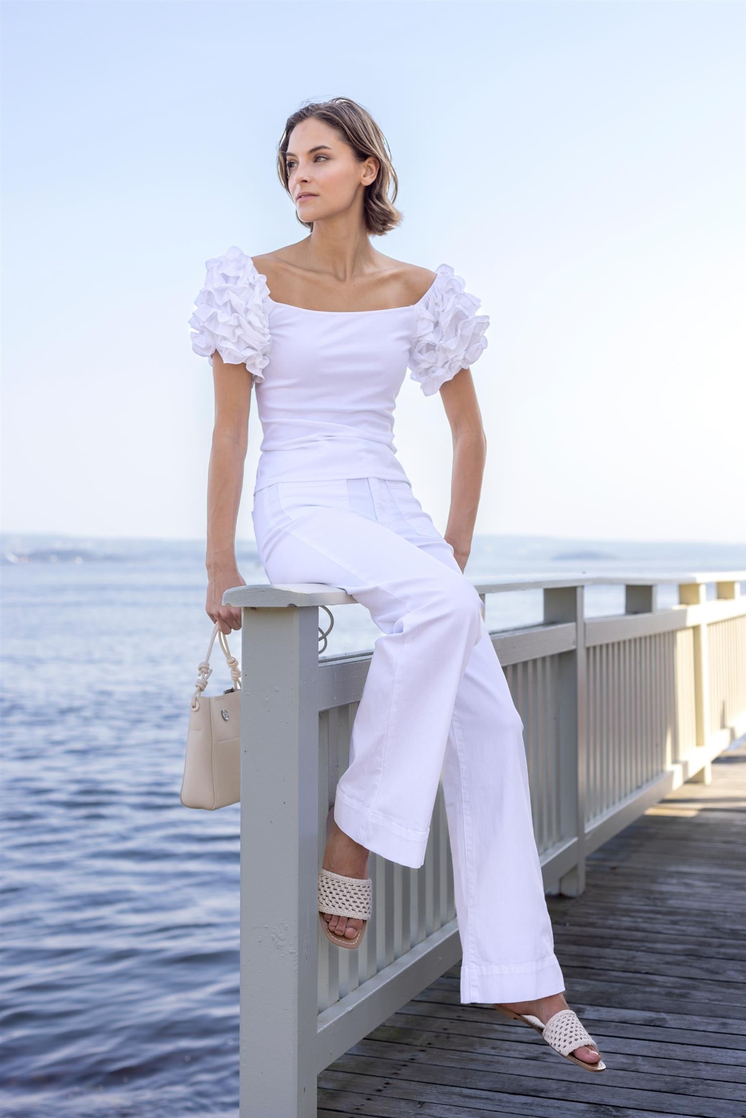 Sleeve blouse Hvit
