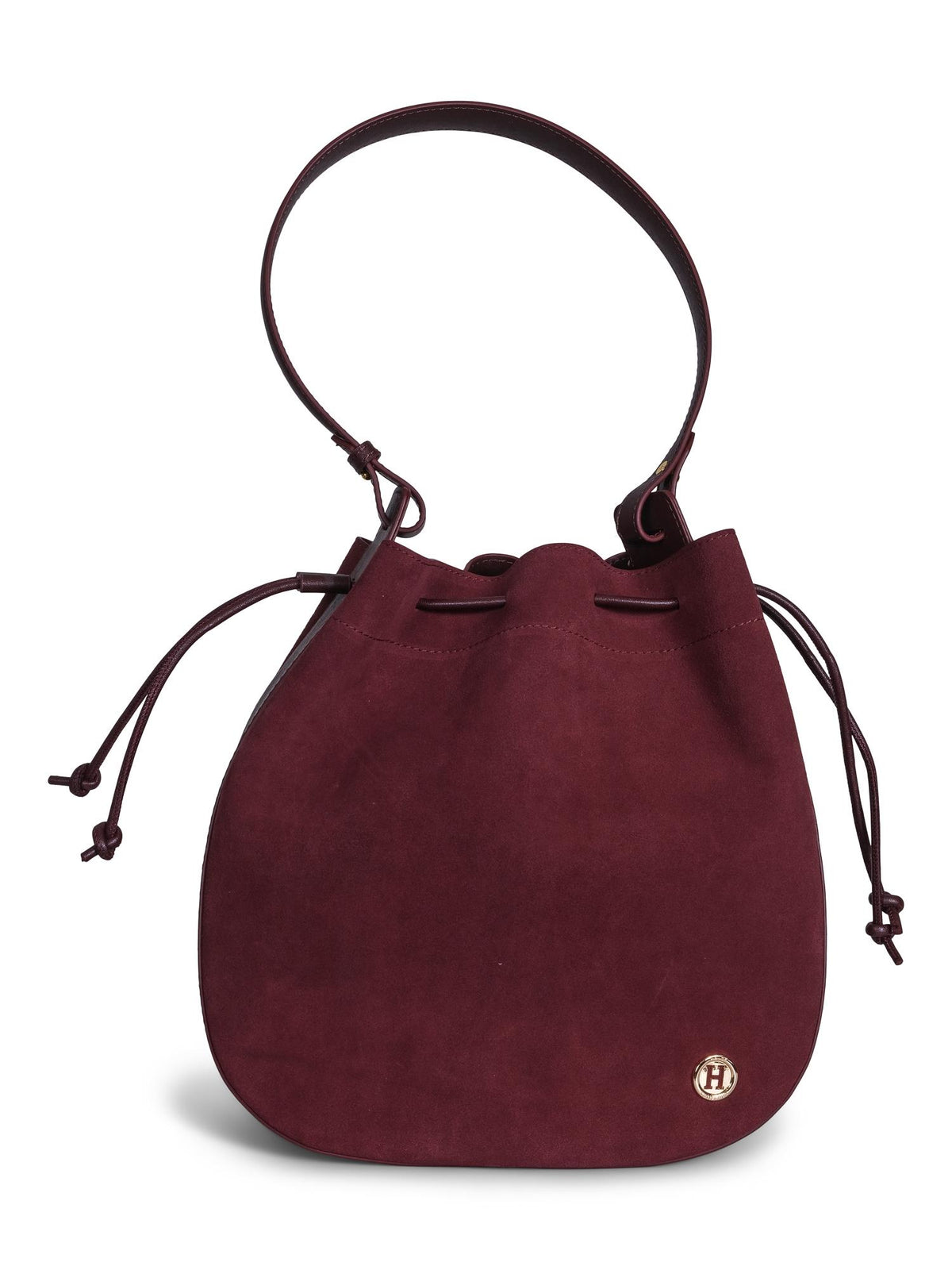 Suede bucket bag Deep Burgundy
