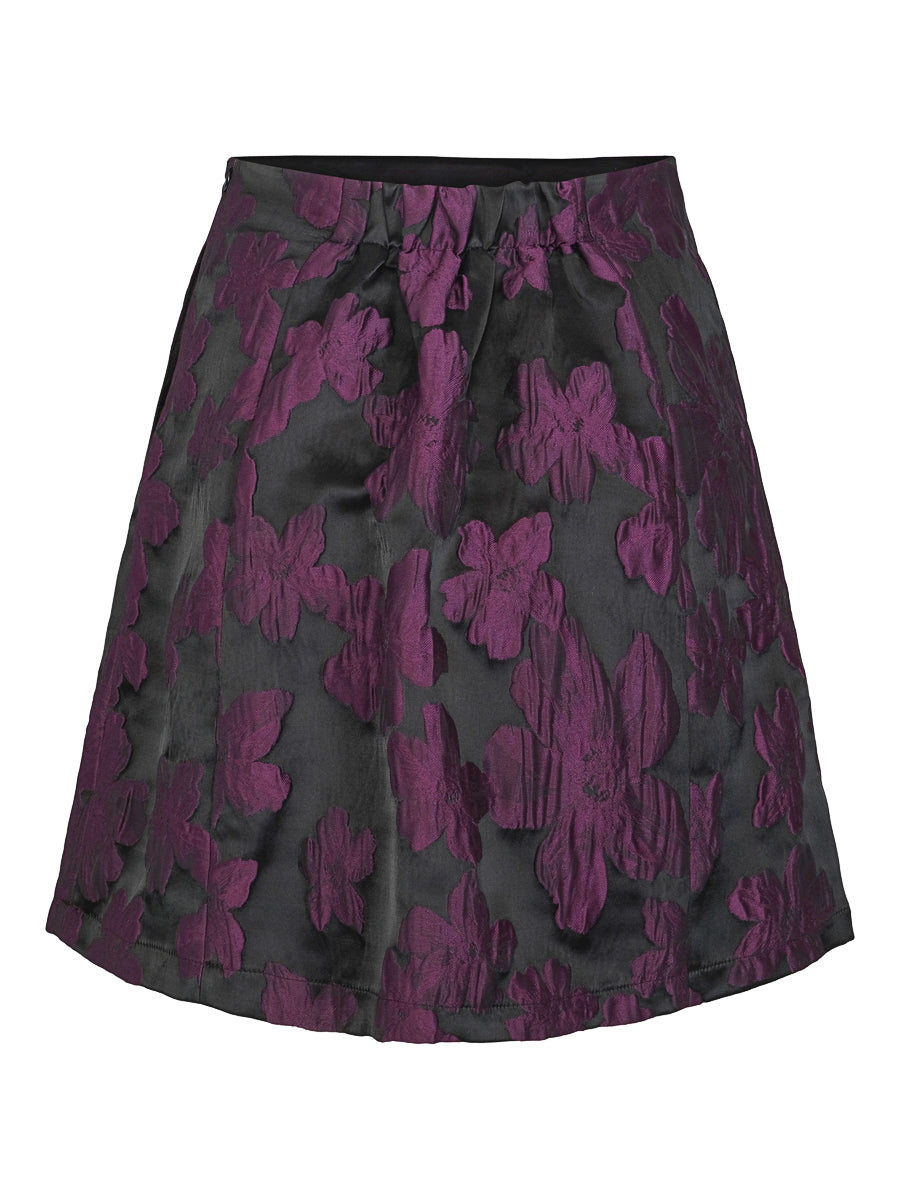 Jacquard wide skirt Plum