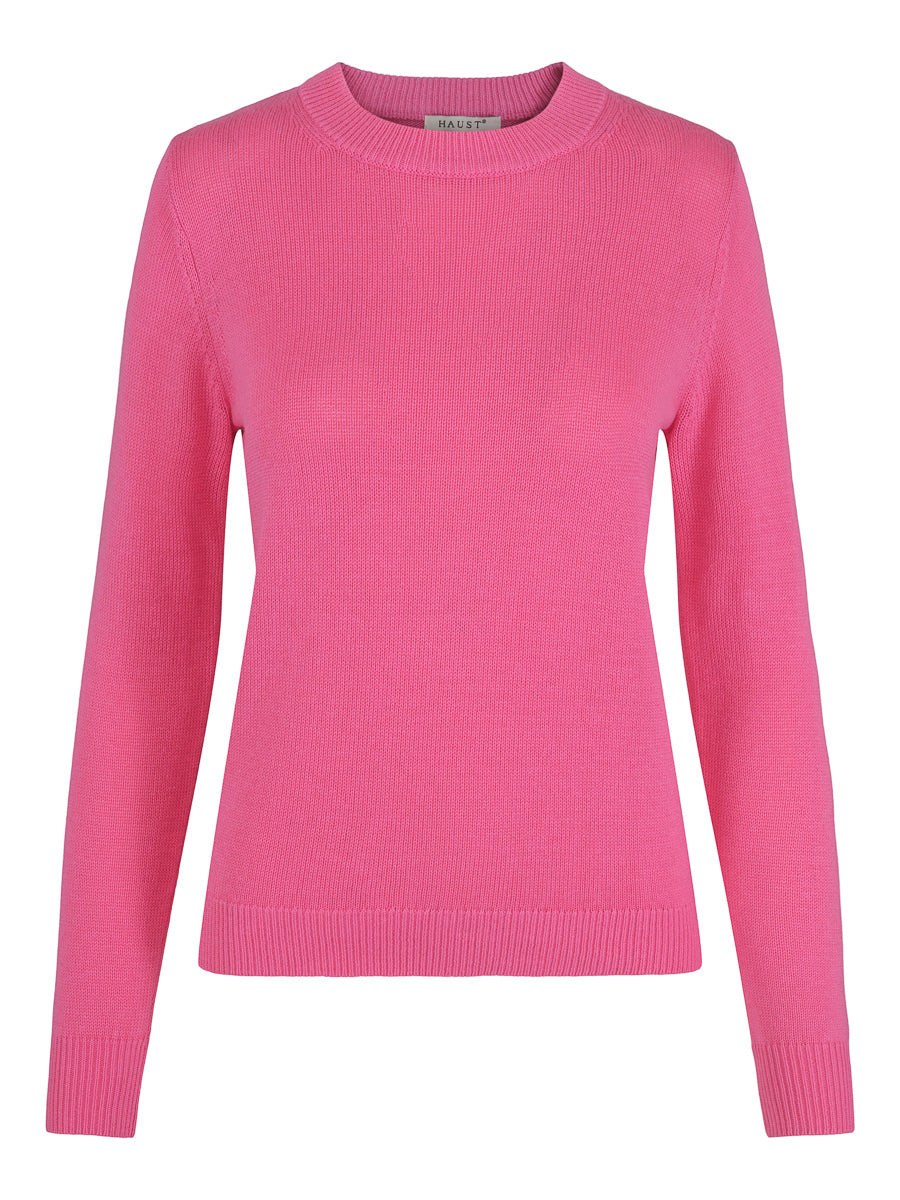 Basic round neck pullover Warm rose