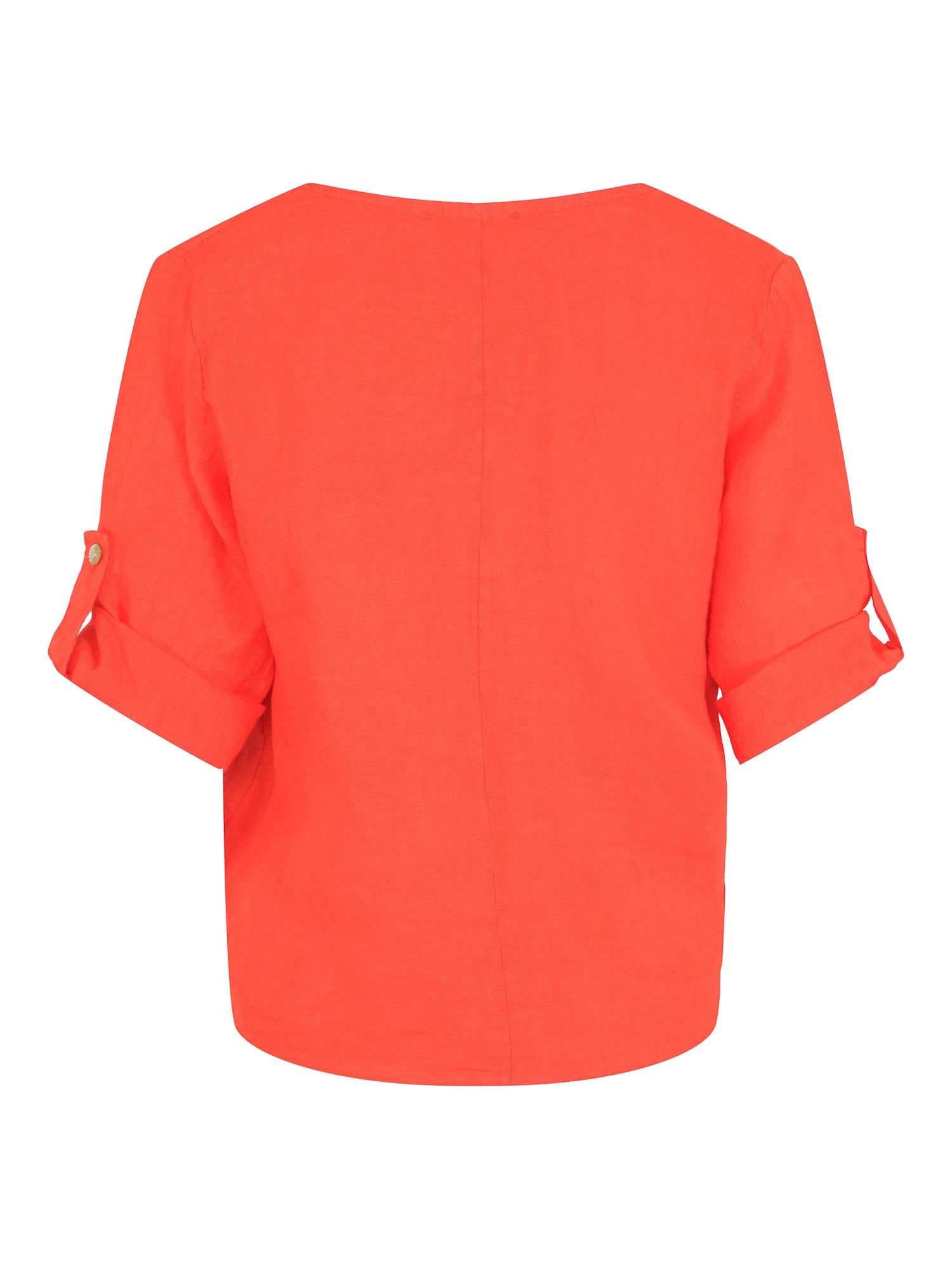V-neck tie blouse Oransje