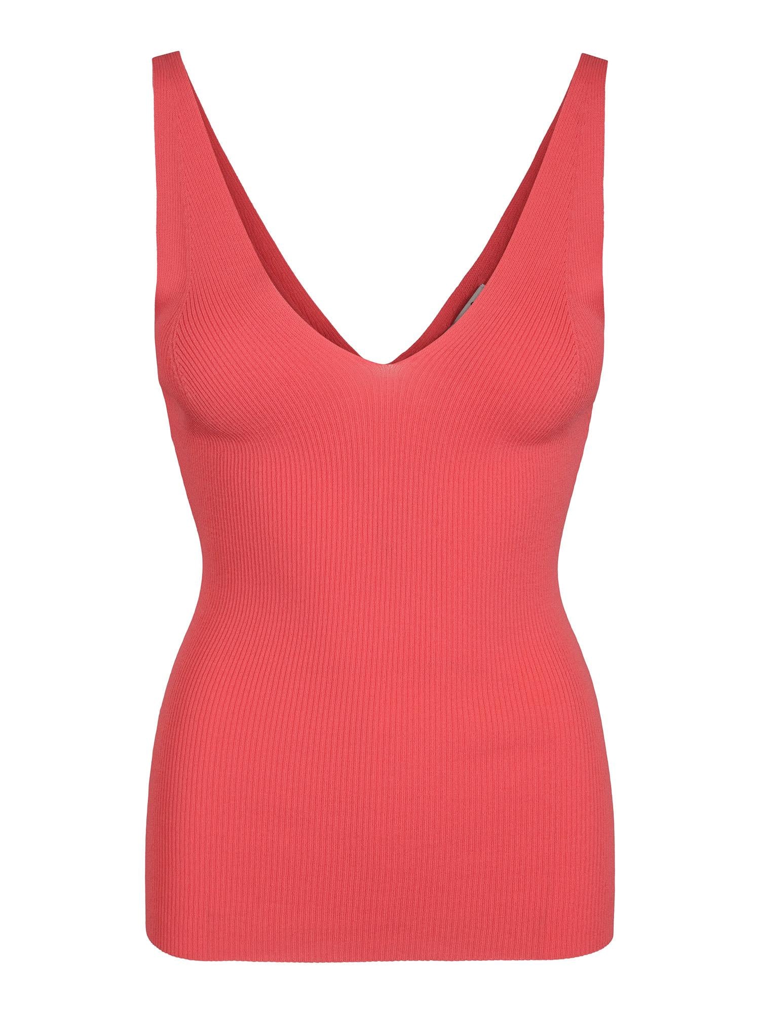 Rib knitted singlet Korall