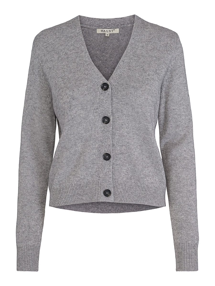 Basic V-neck cardigan Grey Melange