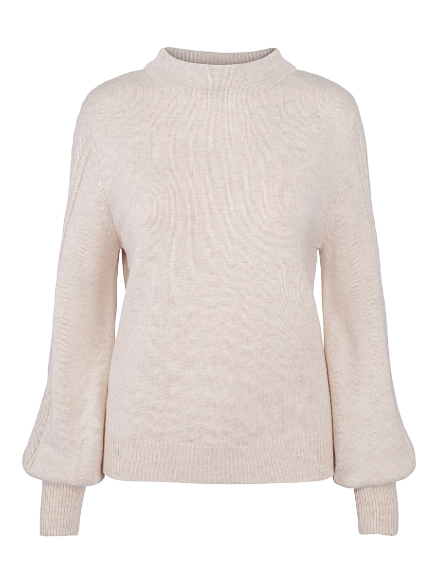 Feminin knitted pullover Light Sand