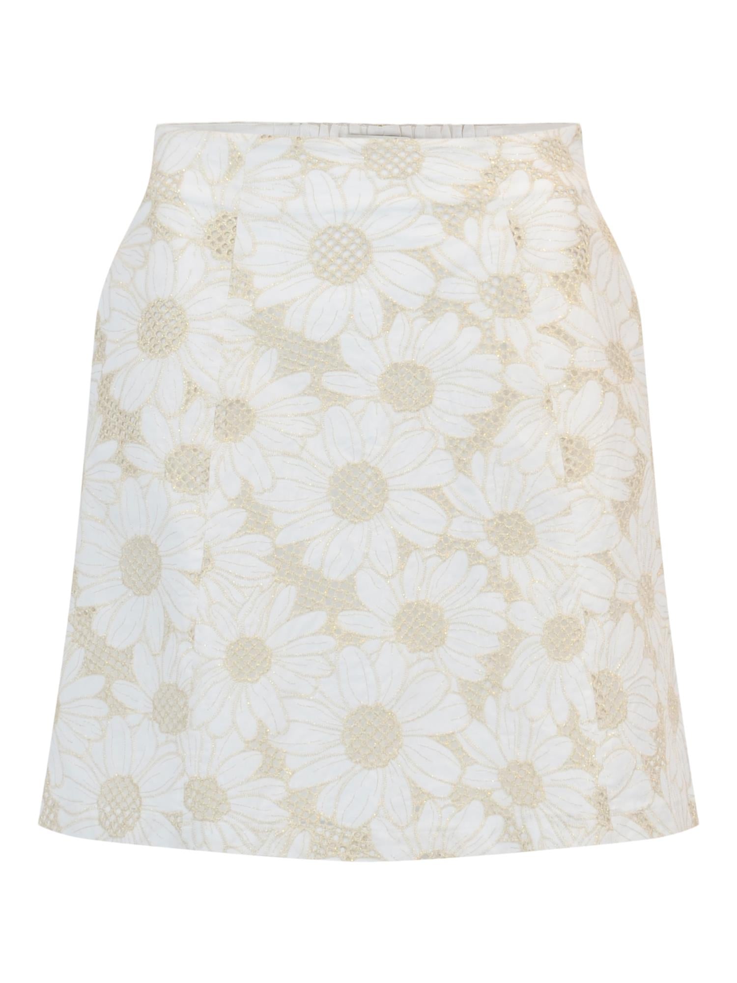 Jacquard wide skirt Gold - C