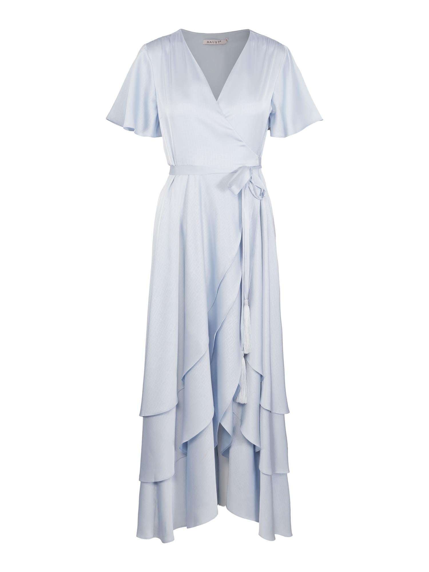 Long wrap dress Lyseblå