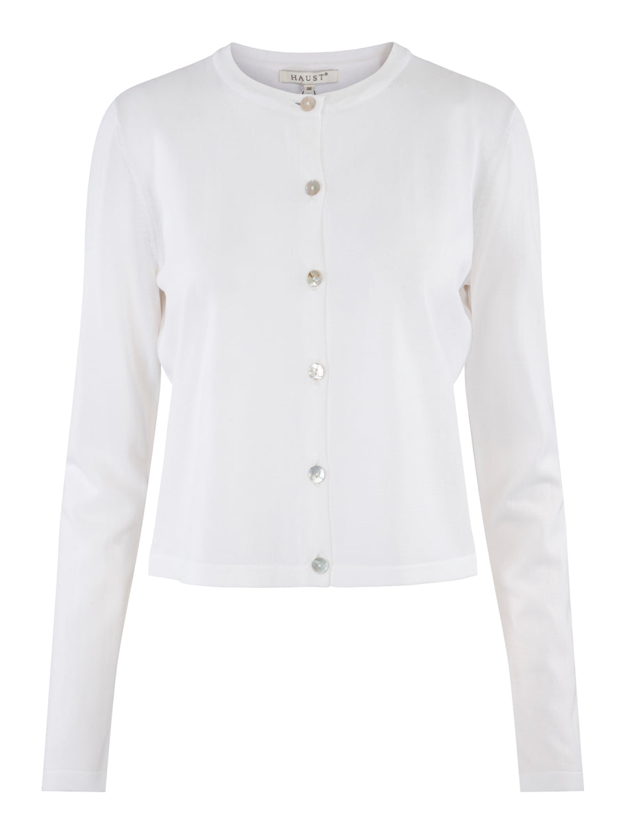 Knitted short cardigan White
