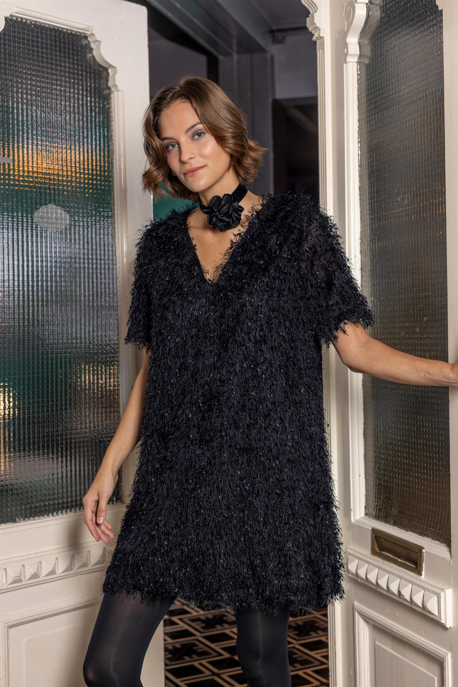 Hairy dress Black