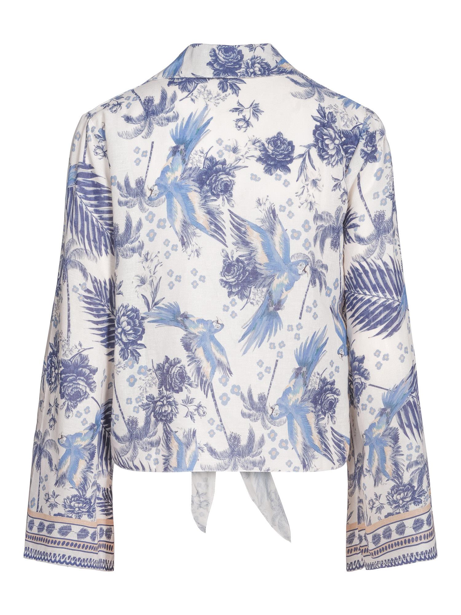 Casual printed tie shirt Blå