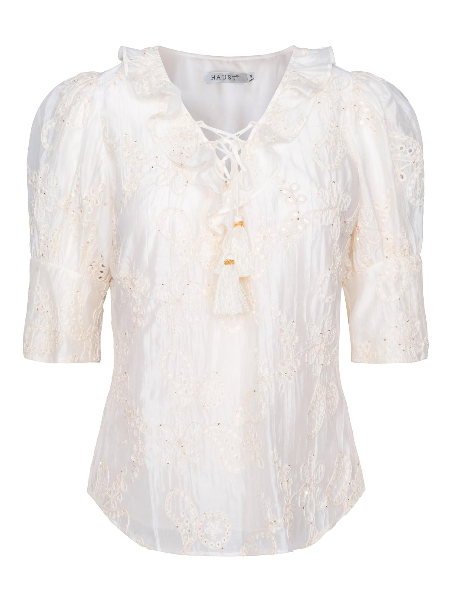Fab ruffle blouse Creme