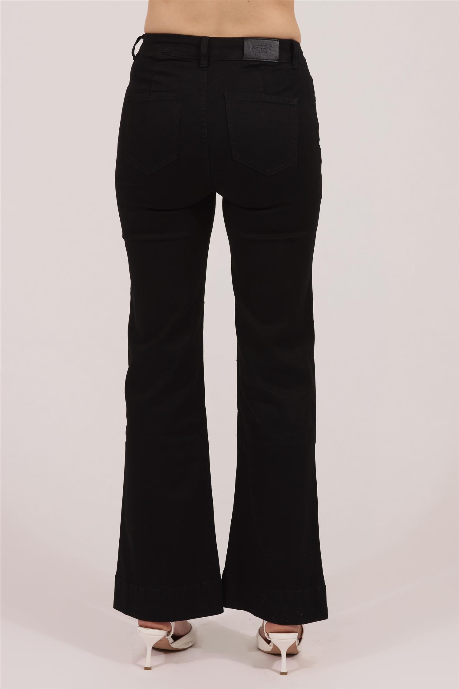 55-287 FANNY jeans -bootcut LONG 82cm Black