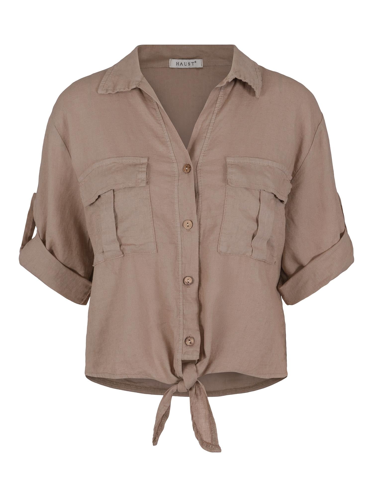Safari tie shirt Mørk-sand