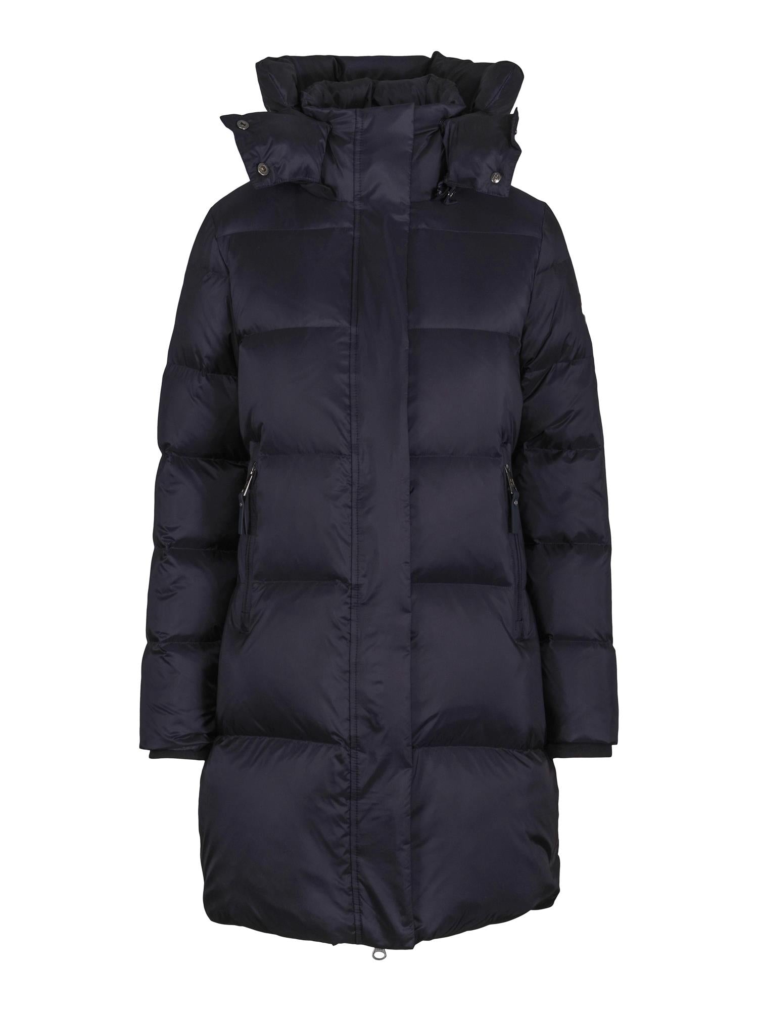 3/4 long hooded down jacket Navy