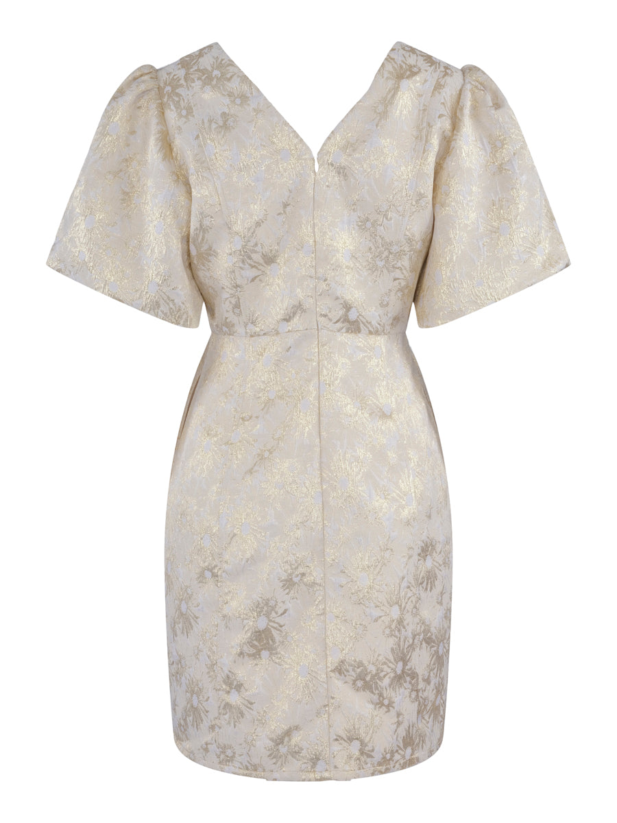 Gold jaquard dress Gold