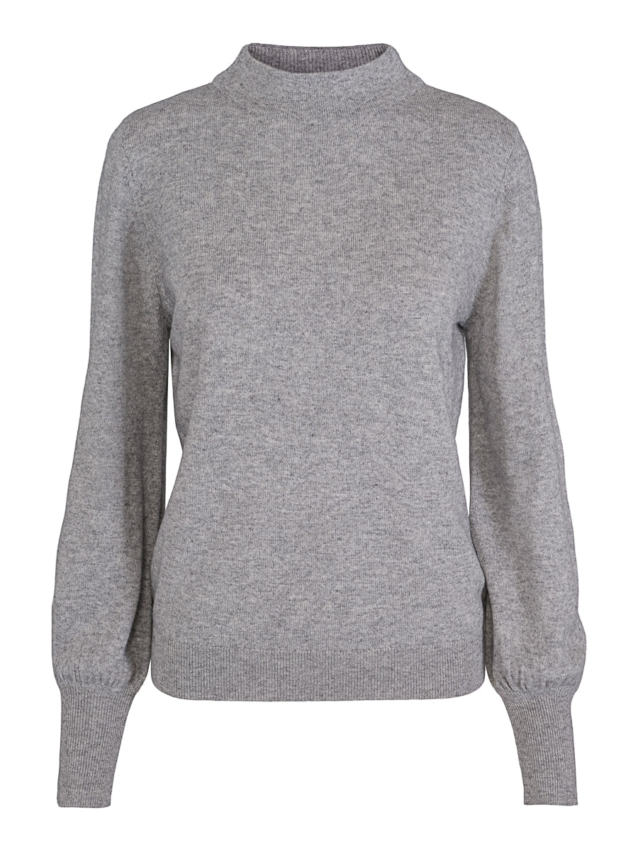 Knitted sleeve pullover Grey Melange