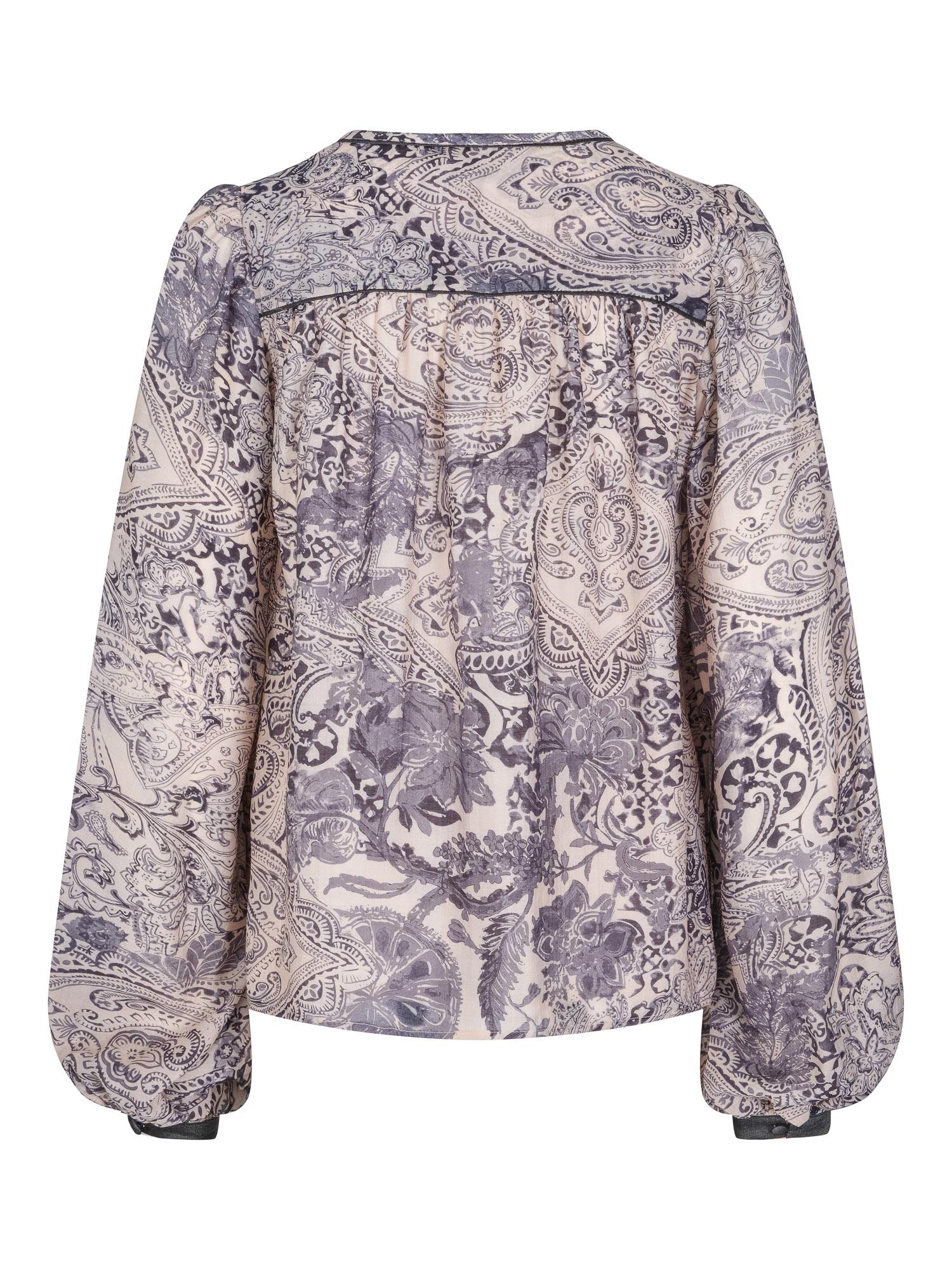 Piping blouse Paisley-blue