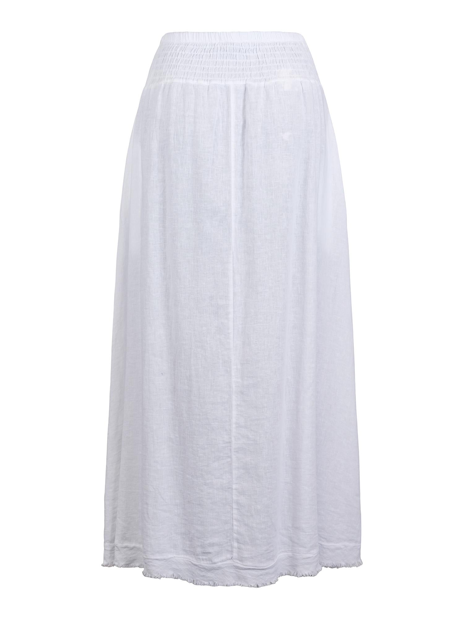 Fringe long skirt Hvit