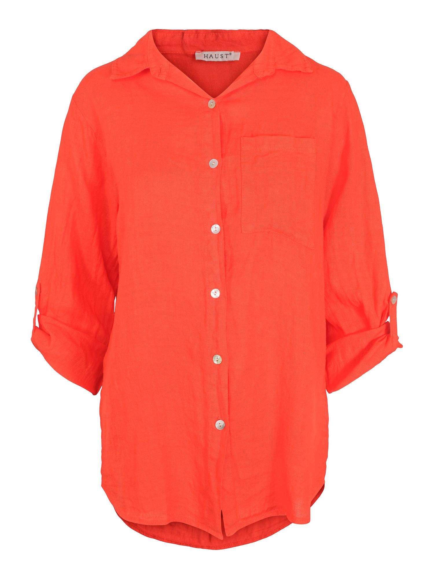 Casual linen shirt Oransje