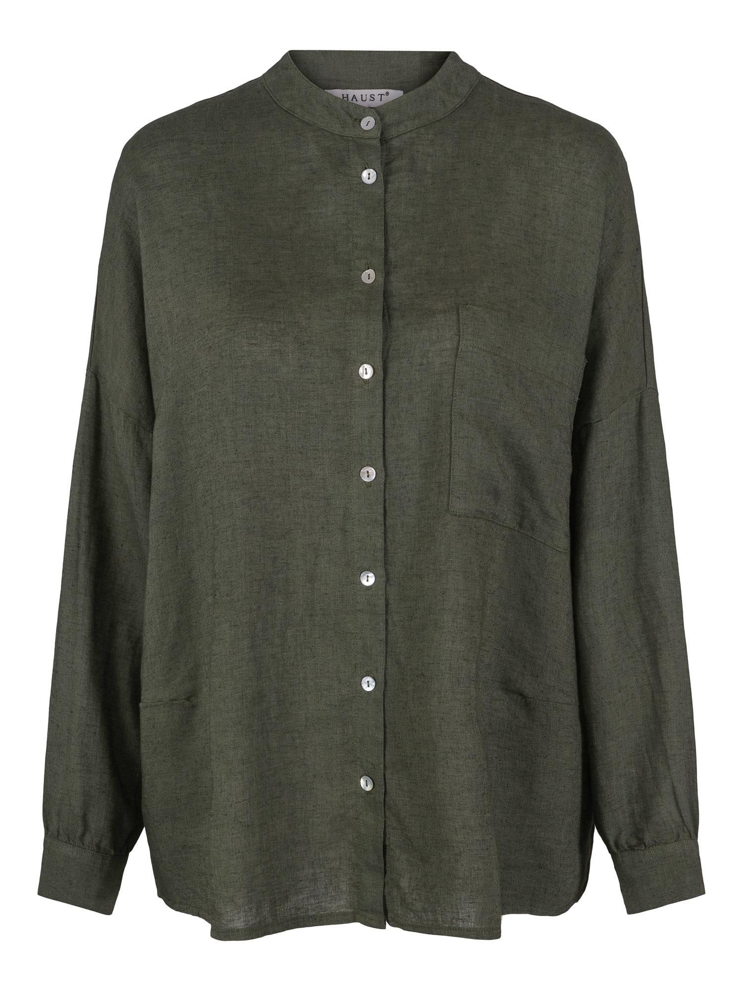 Shirt w/ribbon detail Olivengrønn