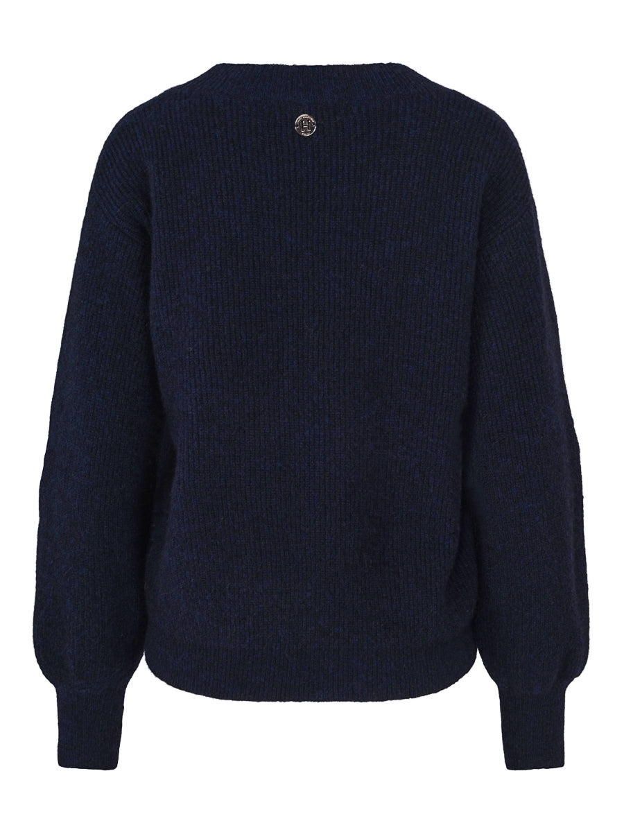 Mohair sleeve pullover Navy