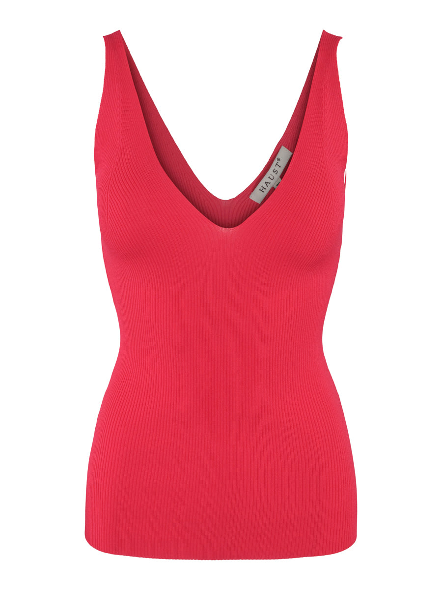 Rib knitted singlet Berry