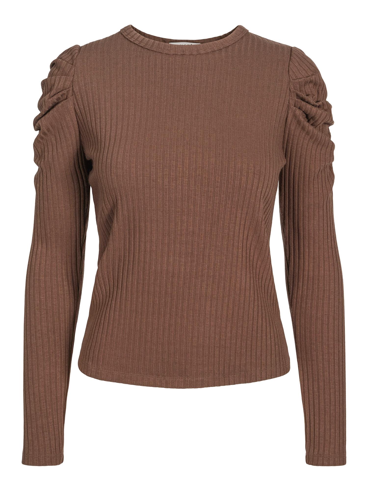 Rib feminine top Brown