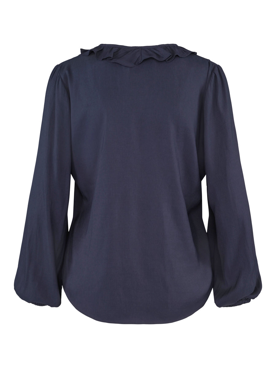 Feminin tassel blouse Jeans Blue