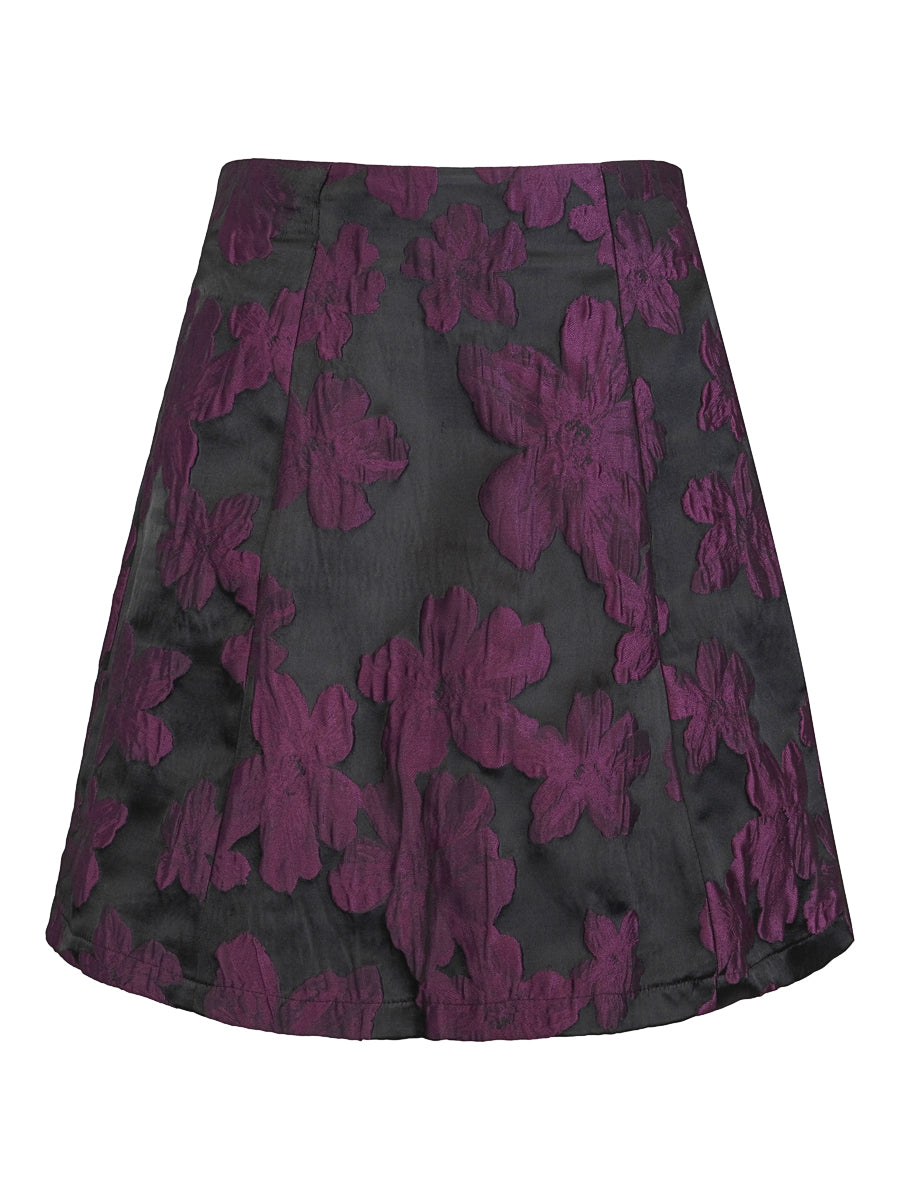 Jacquard wide skirt Plum