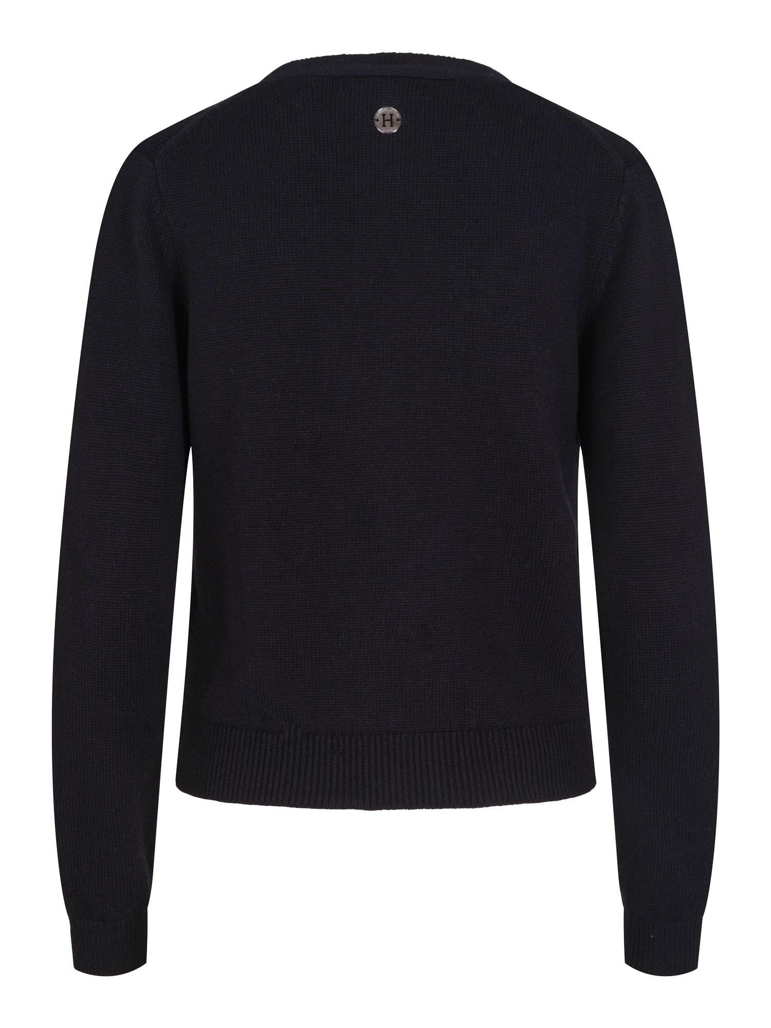 V-neck knitted cardigan Marineblå