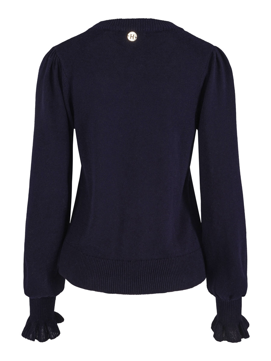 Feminine knitted pullover Marineblå